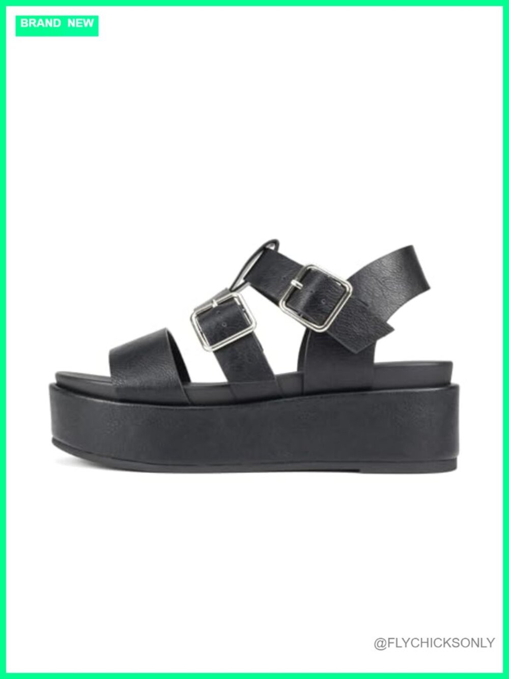 Soda STELLAR Women's Flatform Multi Strap Double Buckle Open Toe Ankle Strap